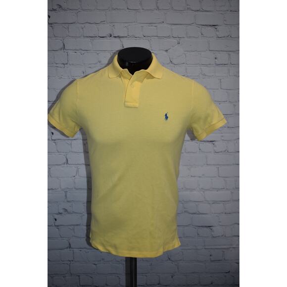 Polo Ralph Lauren Mens Size Small Custom Fit Golf Polo Shirt Cotton Yellow - Picture 2 of 6